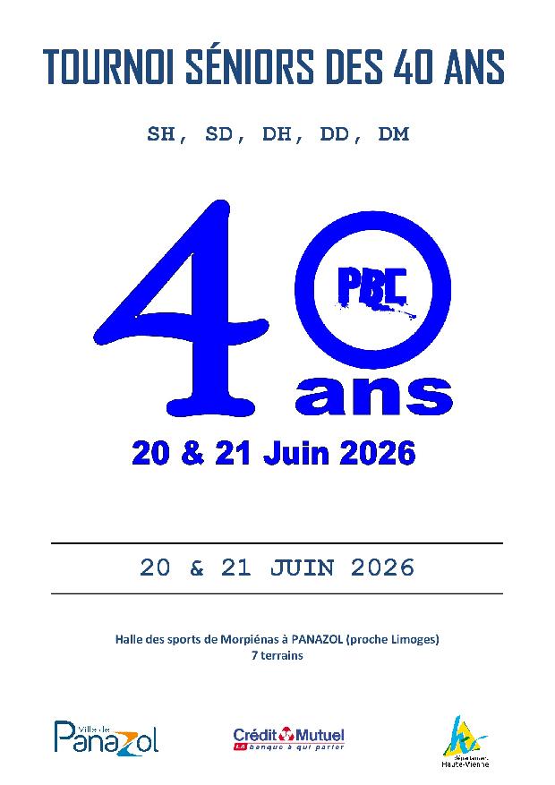 TOURNOI SENIORS DES 40 ANS DU PBC